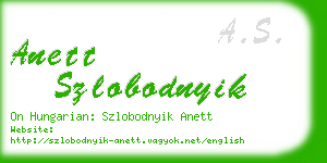 anett szlobodnyik business card